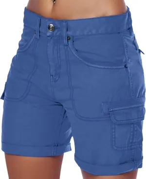 2023 Cargo Shorts for Women High Waisted Casual Summer Stretchy Shorts Short Cargos Colored Jeans
