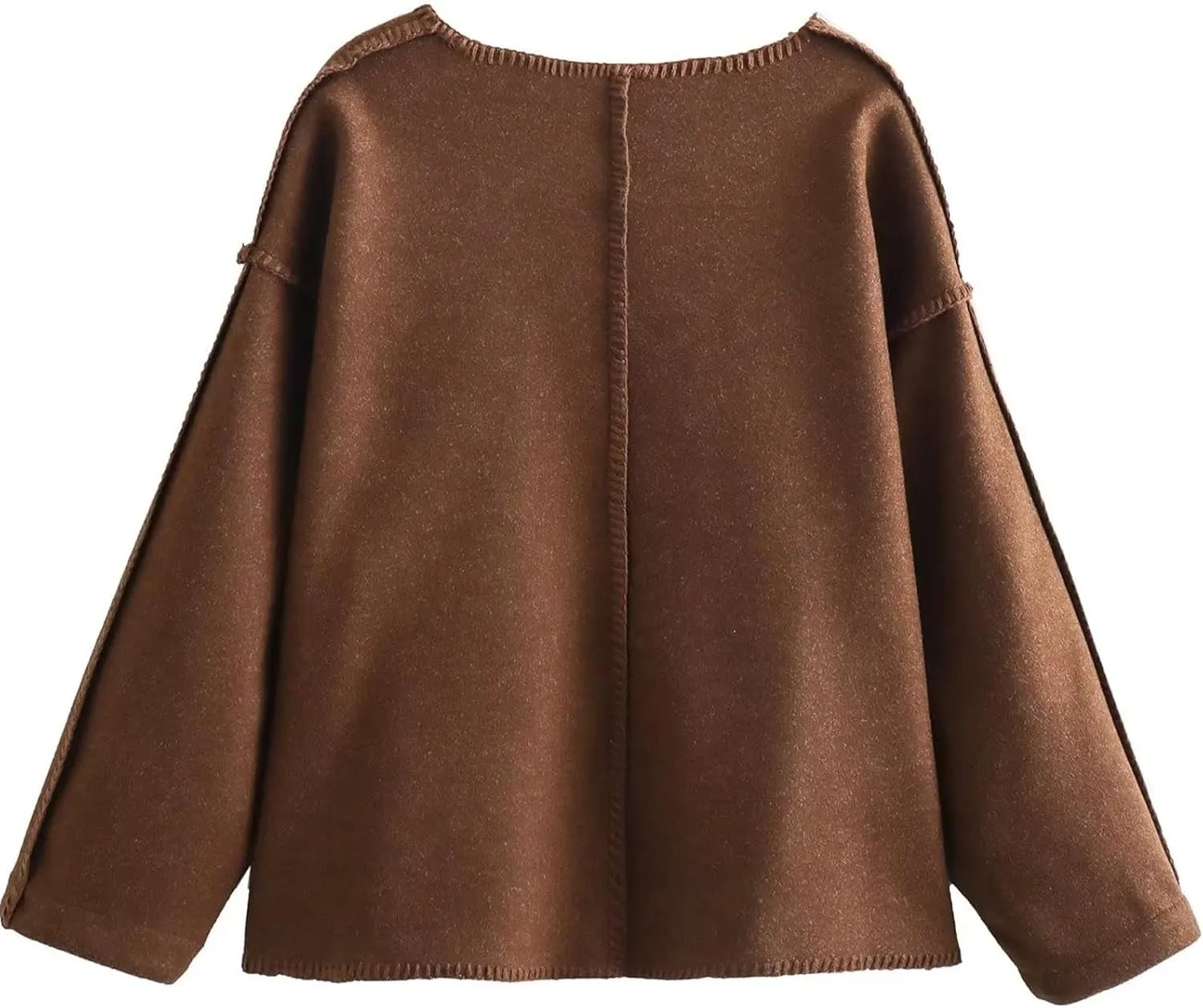 Arssm Womens Wool Blend Trench Coat Lightweight V Neck Button Down Woolen Jacket Winter Overcoat