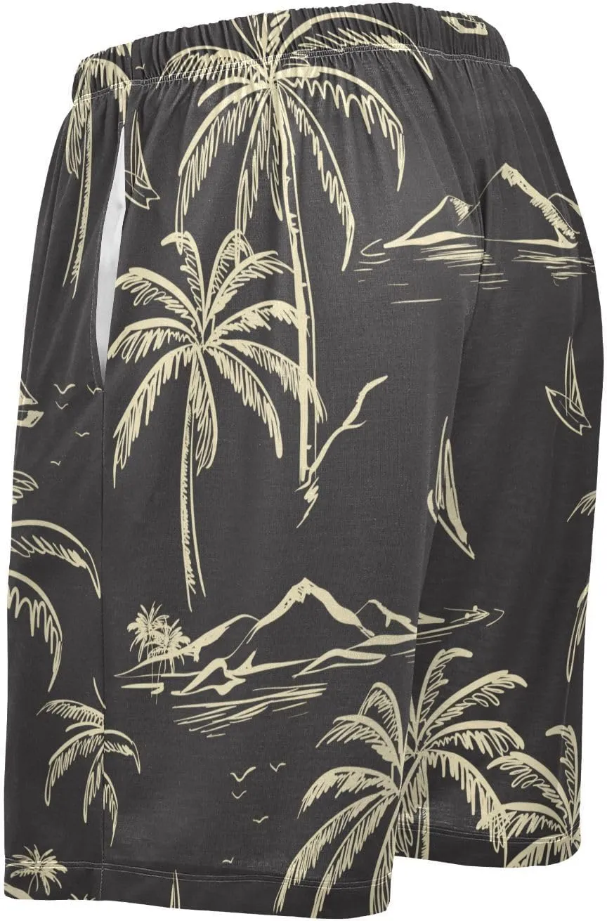 Aslsiy Men's Pajama Shorts Summer Lounge Shorts Sleep Shorts for Men Boys