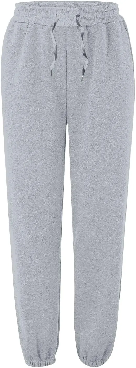 Baggy Fleece Sweatpants Women Joggers High Waisted Lounge Workout Pull On Ankle Athletic Jogger Pants with Pockets