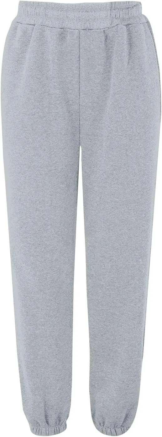 Baggy Fleece Sweatpants Women Joggers High Waisted Lounge Workout Pull On Ankle Athletic Jogger Pants with Pockets