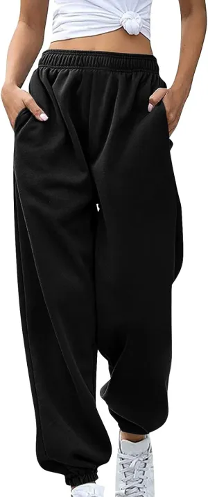 Baggy Straight Leg Jogger Sweatpants for Women High Waist Gym Workout Lounge Pants Lightweight Comfy Loose Dance Pant