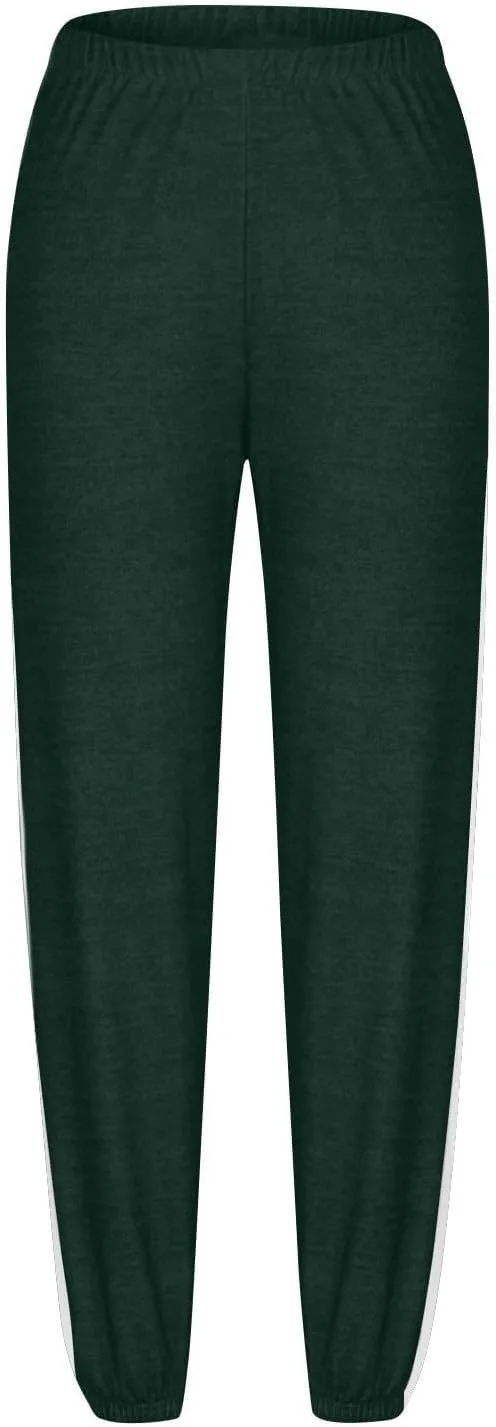 Baggy Sweatpants for Women Striped Casual Elastic High Waisted Joggers Cinch Bottom Lounge Pants with Pockets
