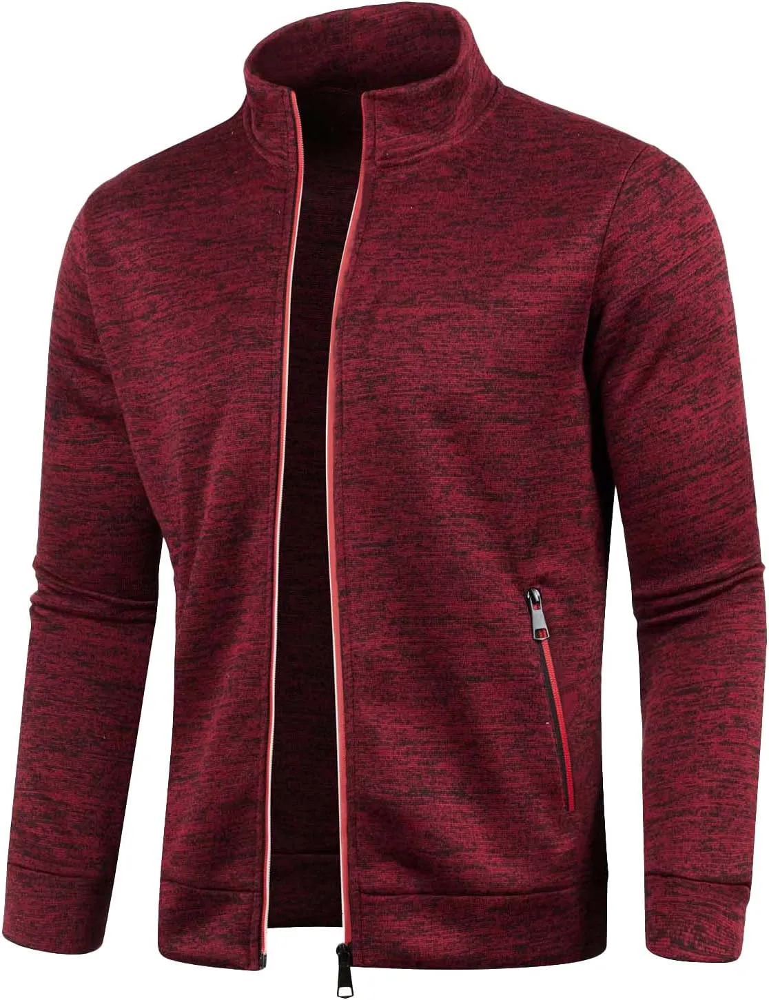 BIFUTON Mens Sweaters Full Zip Up Cardigans Men Regular Fit Sweater Casual Pocket Work Jackets for Men Thick Warm Outerwears