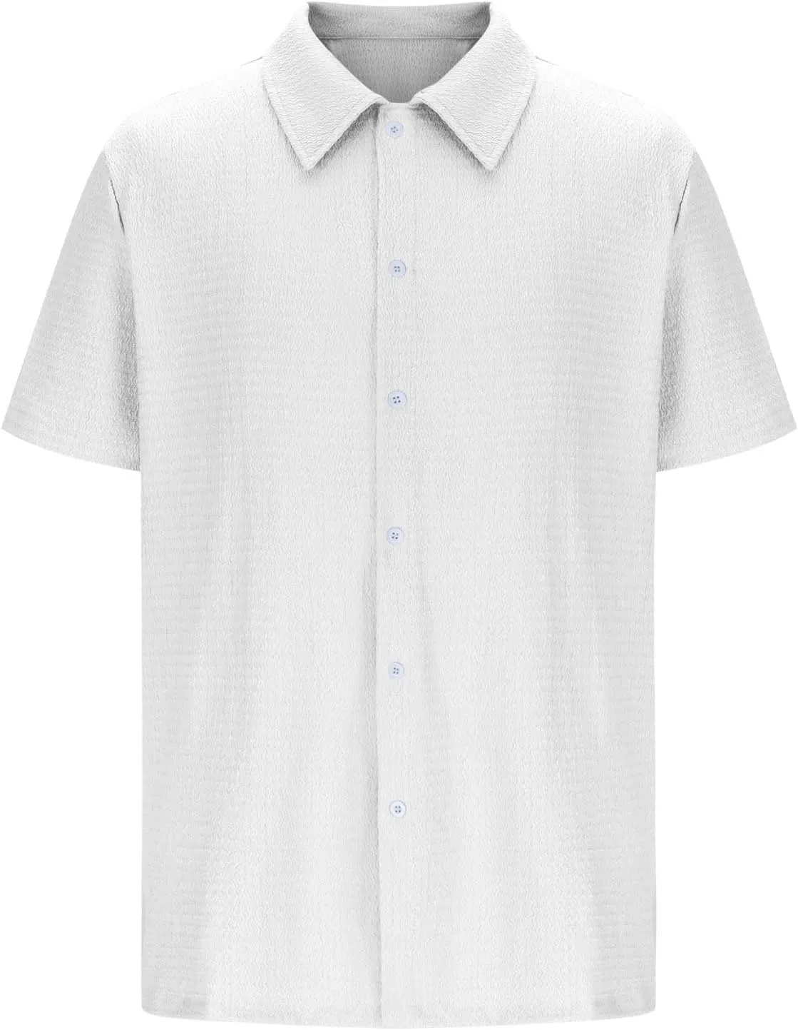 Button Down Shirt Men Casual Stylish Regular Fit Short Sleeve Collared Shirts Wedding Textured Untucked Dress Shirts