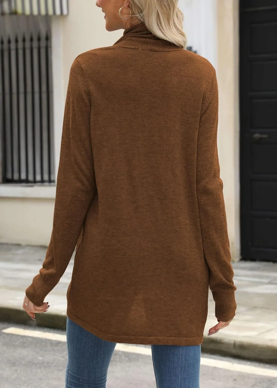Cardigan Sweaters for Women Fashion Fall Lightweight Work Long Sleeve Tops Loose Casual Office Business Clothes