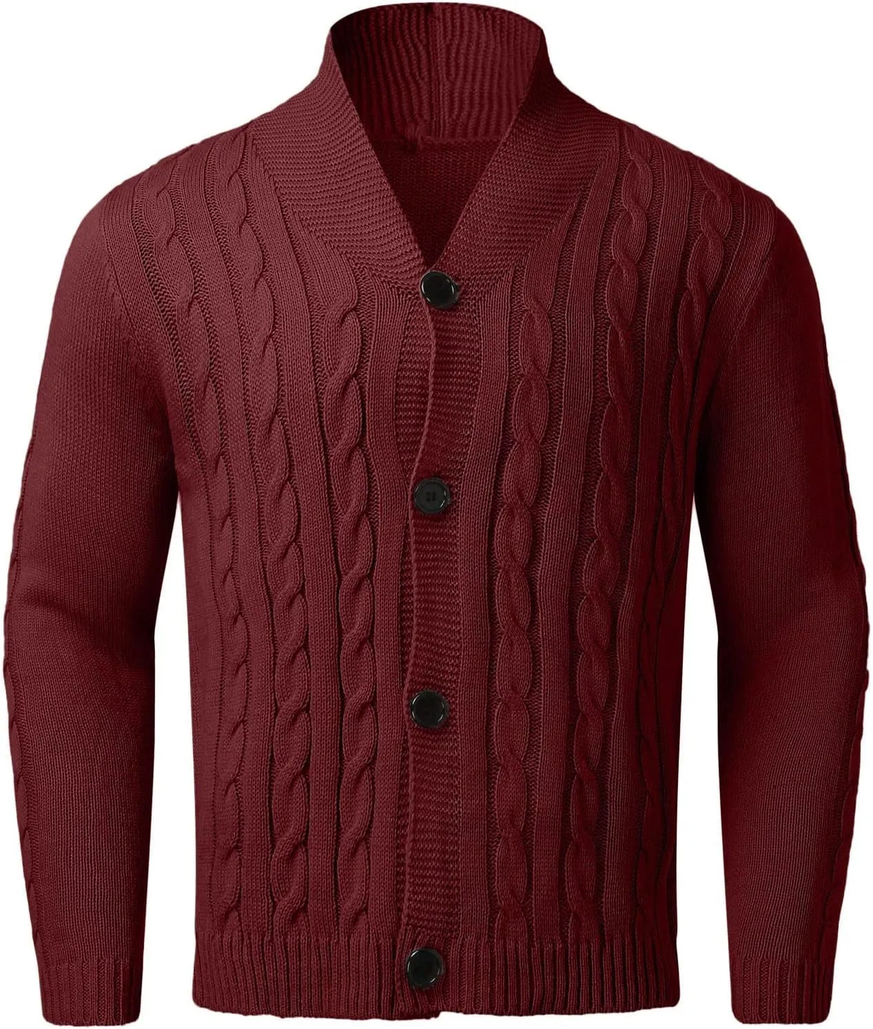 Cardigans for Men, Cardigan Sweaters for Men Shawl Collar with Buttons Knitted Long Sleeve Slim Fit Lightweight Soft Sweaters
