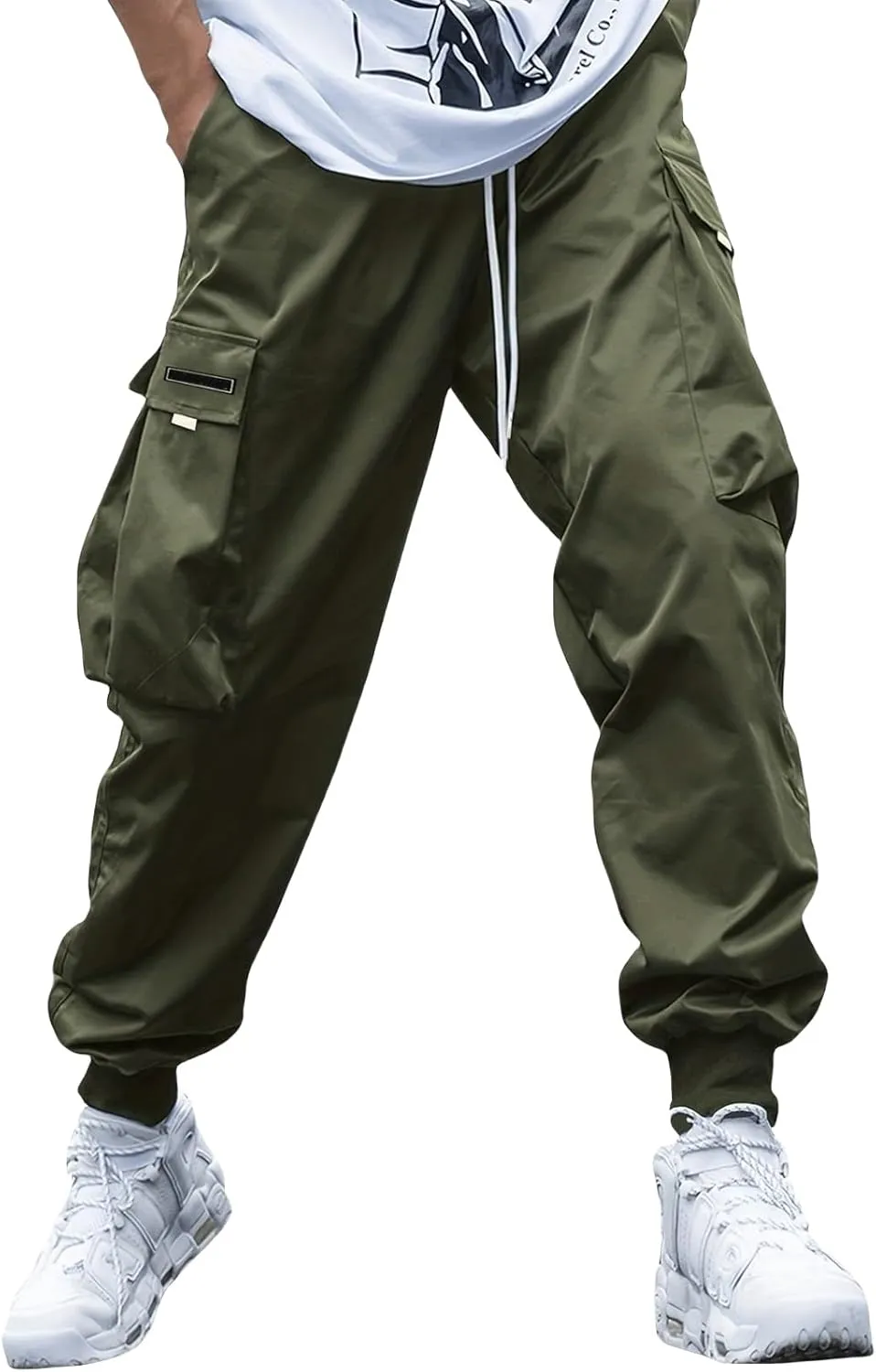 Cargo Pants for Men Fashion Cargo Joggers Pants Athletic Casual Hiking Pants Loose Straight Sweatpants Harem Trousers