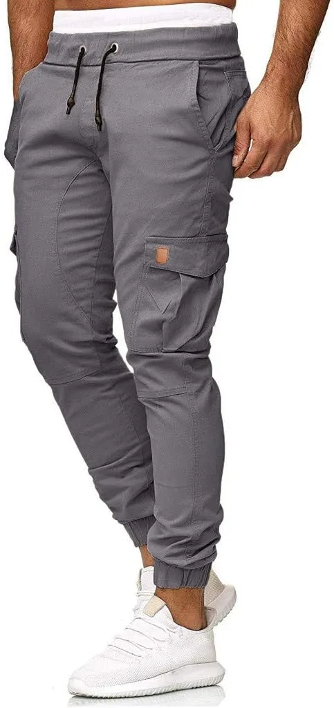 Cargo Pants For Men Mens Casual Pants Solid Drawstring Sport Jogger Cargo Pants Cargo Outdoor Hiking Trousers Panrts