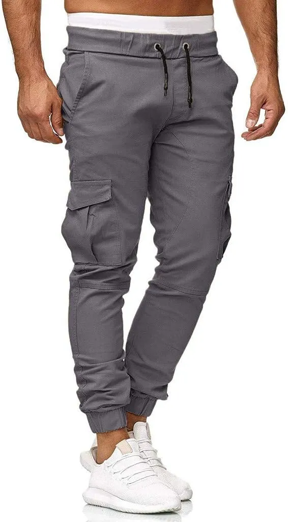 Cargo Pants For Men Mens Casual Pants Solid Drawstring Sport Jogger Cargo Pants Cargo Outdoor Hiking Trousers Panrts