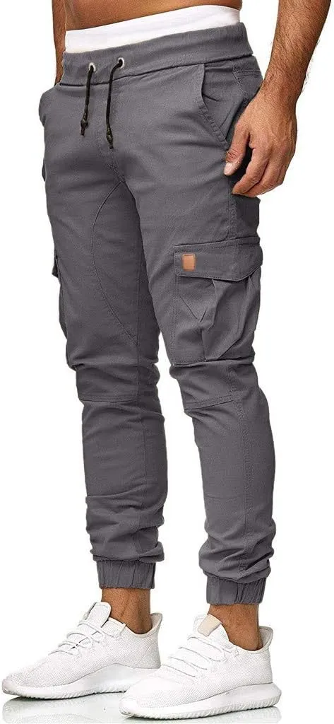 Cargo Pants For Men Mens Casual Pants Solid Drawstring Sport Jogger Cargo Pants Cargo Outdoor Hiking Trousers Panrts
