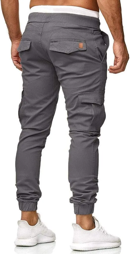 Cargo Pants For Men Mens Casual Pants Solid Drawstring Sport Jogger Cargo Pants Cargo Outdoor Hiking Trousers Panrts