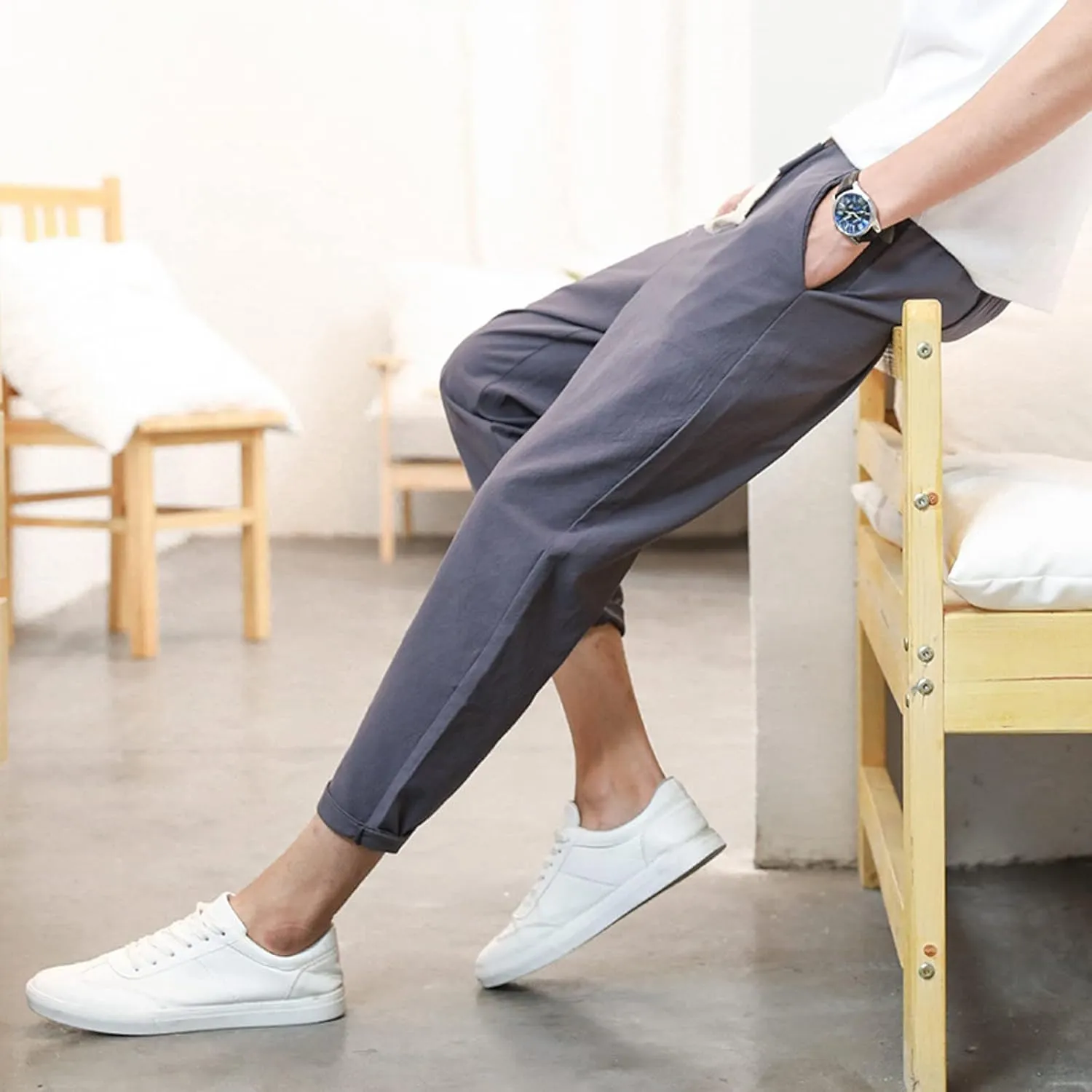 Cargo Pants for Men Relaxed Fit Pants for Men Skinny Mens Dress Pants Stretch Slim Fit Business Casual Dress Pants