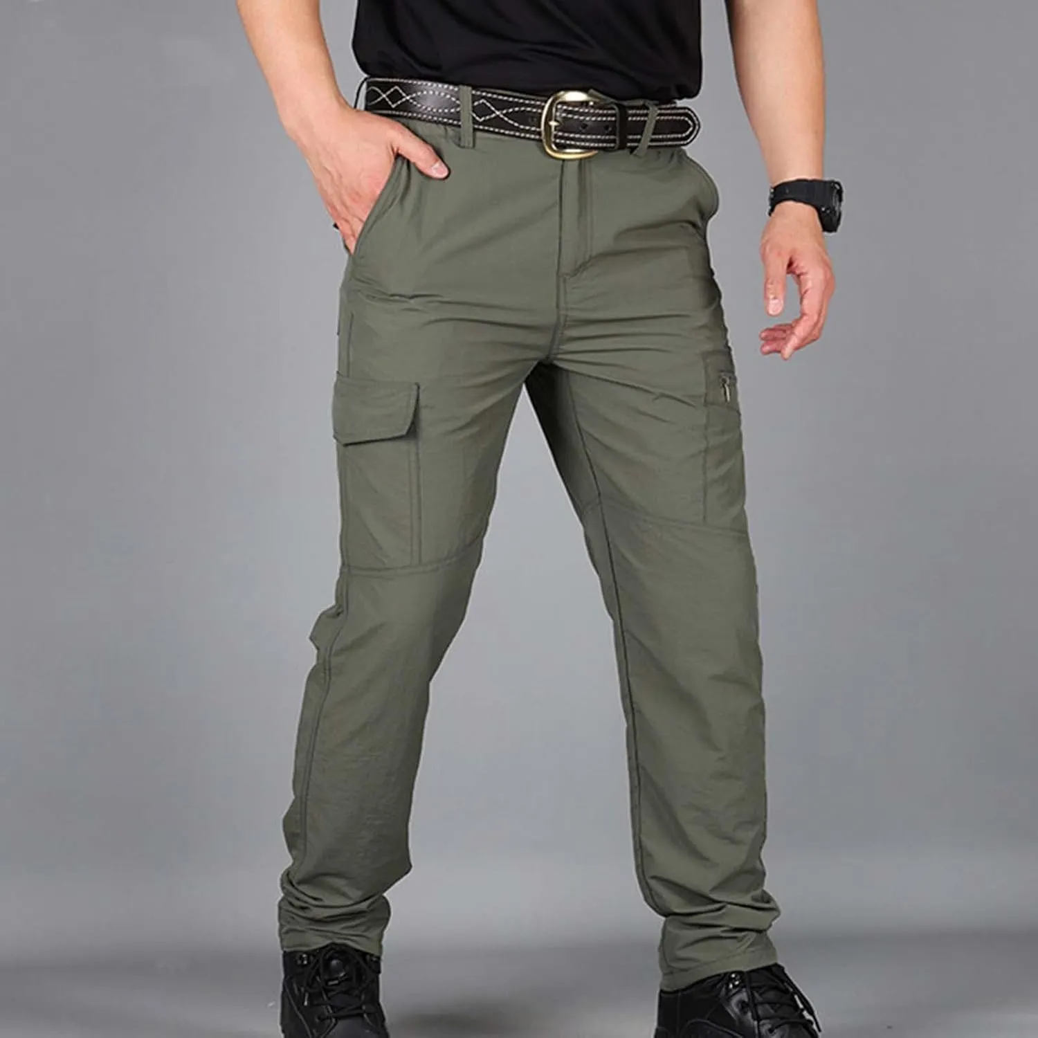Cargo Pants for Men Ripstop Flex Camo Tactical Waterproof Pants Slim Fit Multi-Pocket Durable Cargo Pants Work Pants
