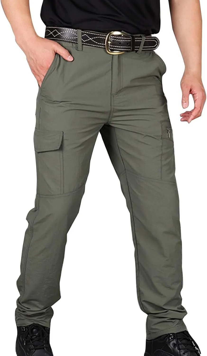 Cargo Pants for Men Ripstop Flex Camo Tactical Waterproof Pants Slim Fit Multi-Pocket Durable Cargo Pants Work Pants