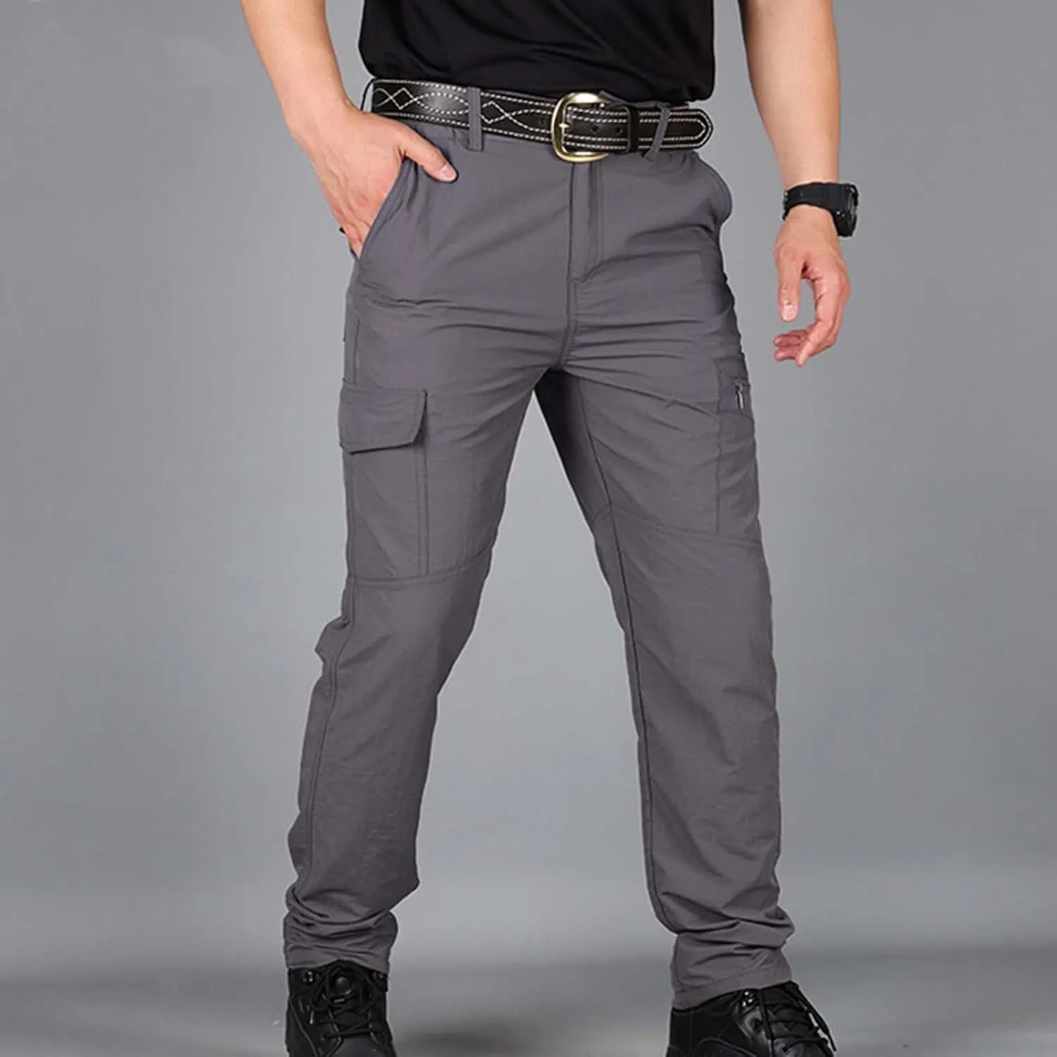 Cargo Pants for Men Ripstop Flex Camo Tactical Waterproof Pants Slim Fit Multi-Pocket Durable Cargo Pants Work Pants
