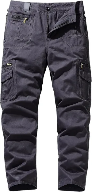Cargo Pants for Men with Multi Pockets Camouflage Military Combat Work Fit Trousers Casual Tactical Hiking Pants