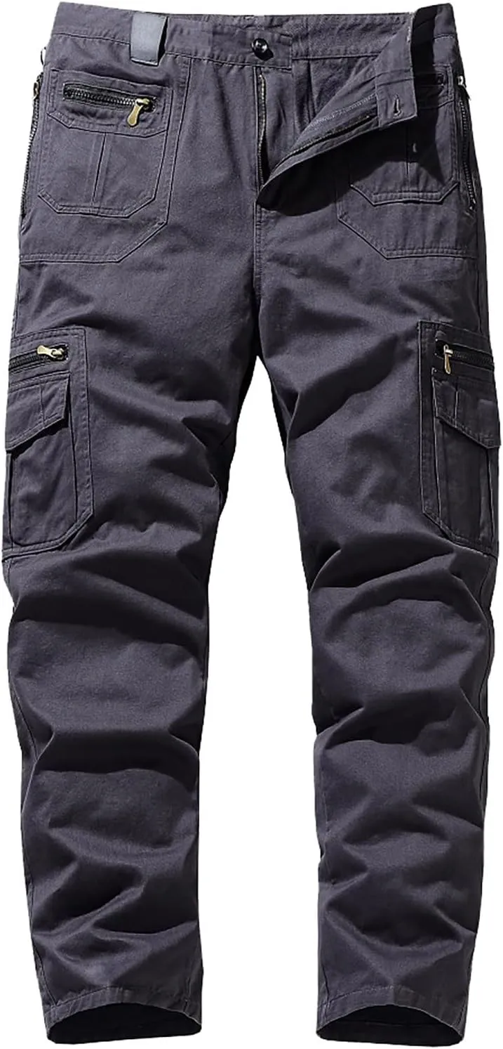 Cargo Pants for Men with Multi Pockets Camouflage Military Combat Work Fit Trousers Casual Tactical Hiking Pants