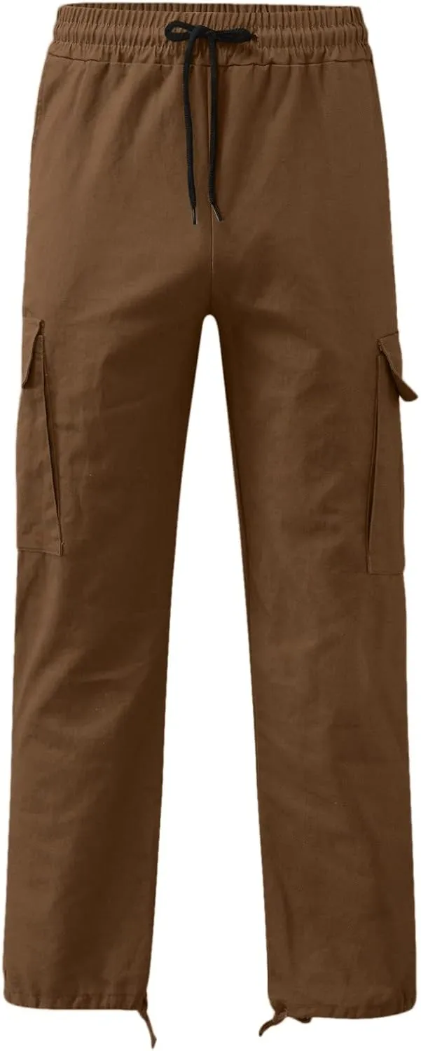 Cargo Sweatpants for Men Big and Tall Wild Cargo Pants White Cargo Athletic Long Pants Fashion Casual Jogger Trouser