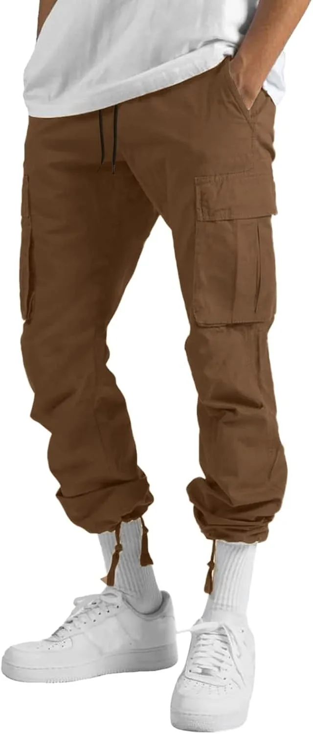 Cargo Sweatpants for Men Big and Tall Wild Cargo Pants White Cargo Athletic Long Pants Fashion Casual Jogger Trouser