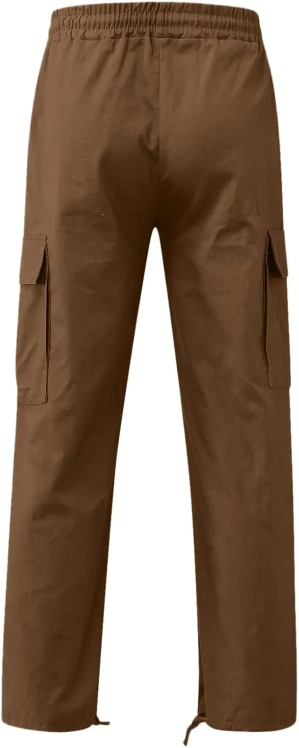 Cargo Sweatpants for Men Big and Tall Wild Cargo Pants White Cargo Athletic Long Pants Fashion Casual Jogger Trouser