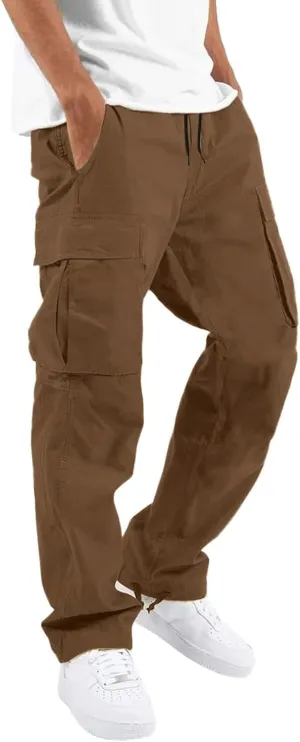 Cargo Sweatpants for Men Big and Tall Wild Cargo Pants White Cargo Athletic Long Pants Fashion Casual Jogger Trouser