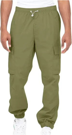 Cargo Sweatpants for Men Casual Fitness Drawstring Cargo Pants Workout Joggers Trousers Outdoor with Mutil Pockets