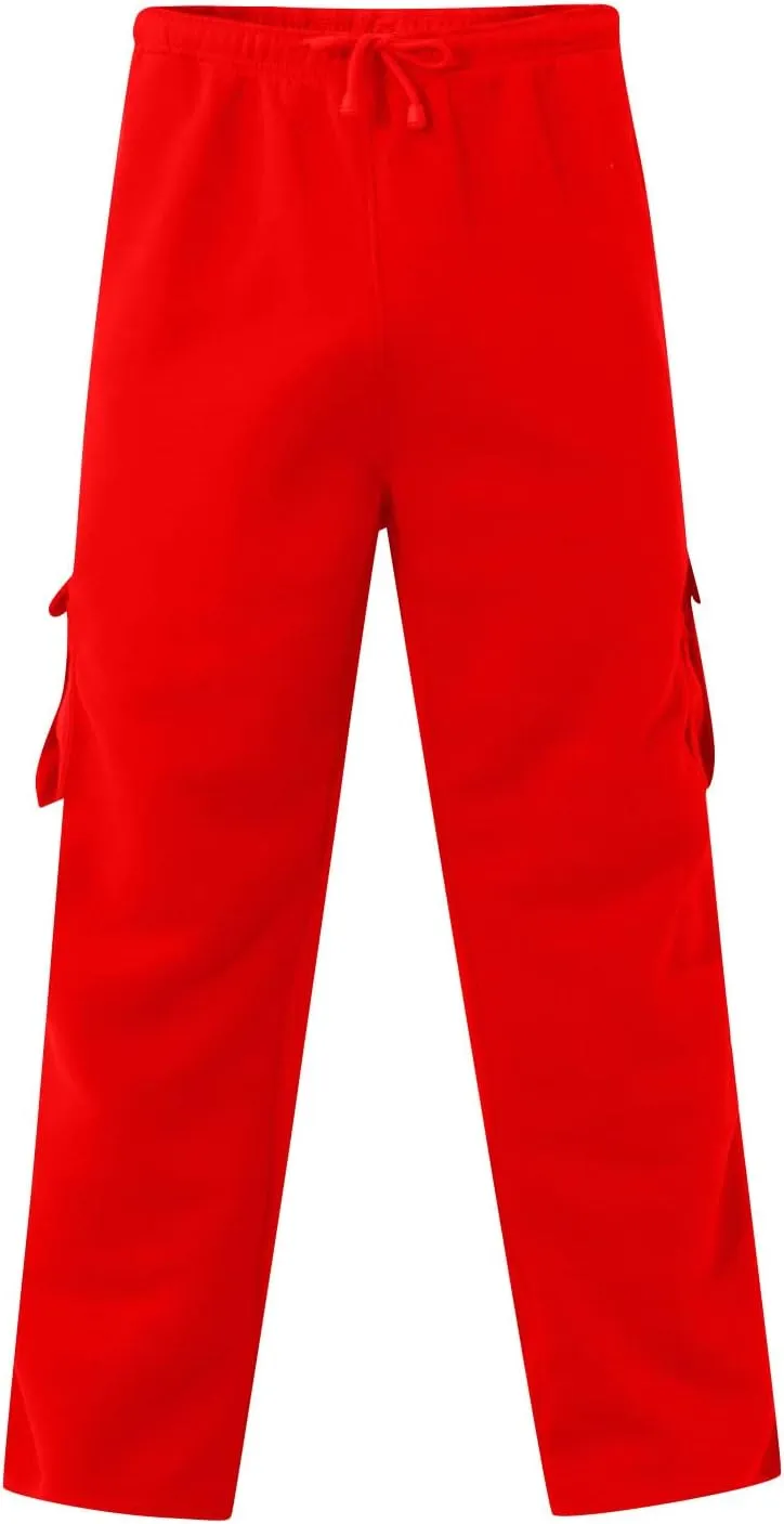 Cargo Sweatpants for Men Plus Size Drawstring Waist Open Bottom Sweatpants Comfy Cotton Lounge Pants with Pockets