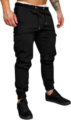 Cargo Trousers for Men Long Track Pants with Pockets Mens Sweatpants Relaxed Fit Stretch Drawstring Pocket Sweatpants