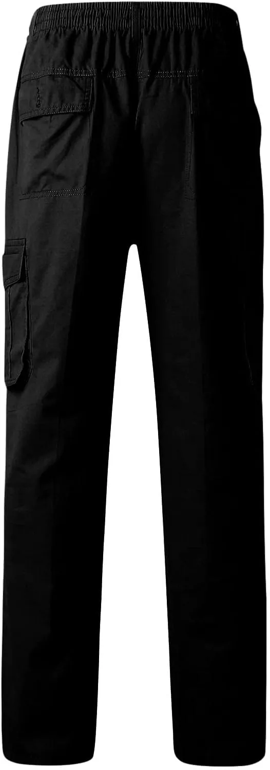 Cargo Trousers for Men Relaxed Fit Cargo Pants Men's Heavyweight Cargo Fleece Sweatpants Stretch Elastic Waist Jogger