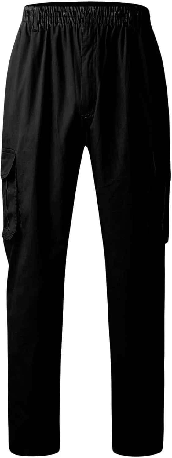 Cargo Trousers for Men Relaxed Fit Cargo Pants Men's Heavyweight Cargo Fleece Sweatpants Stretch Elastic Waist Jogger