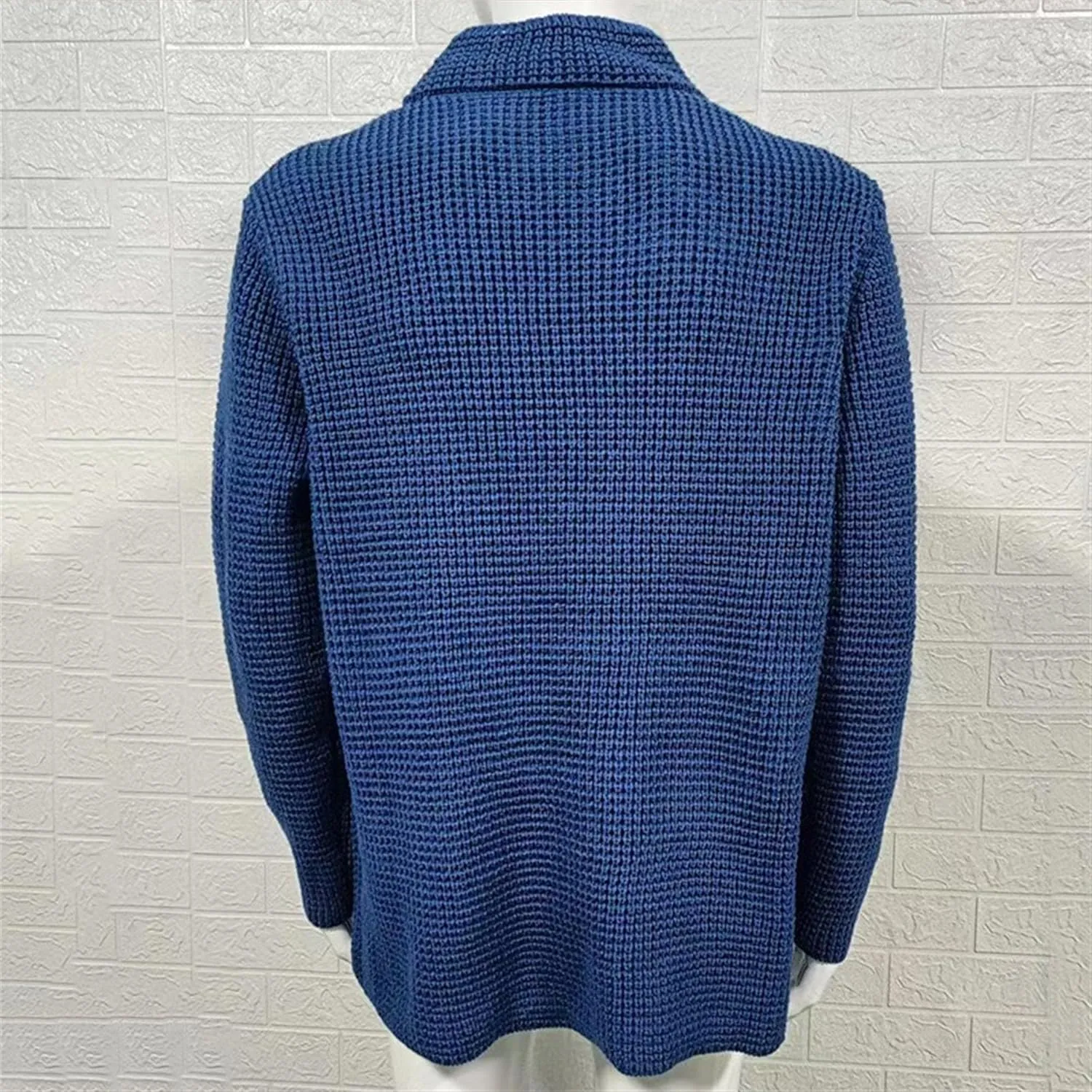 Casual Cardigan Sweater for Men Stand Collar Slim Fit Button Down Sweaters Long Sleeve Ribbed Knitted Cardigans
