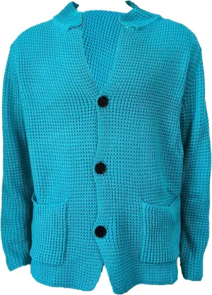 Casual Cardigan Sweater for Men Stand Collar Slim Fit Button Down Sweaters Long Sleeve Ribbed Knitted Cardigans