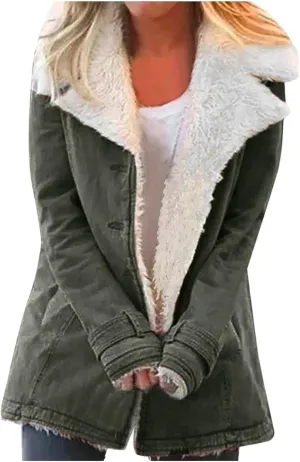 Ceboyel Womens Fleece Winter Jacket Fuzzy Sherpa Lined Coats Stand Collar Open Front Cardigan Trendy Warm Outerwear 2023