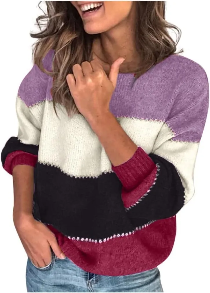 ChicCrate Sweaters for Women Trendy Long Sleeve Solid Color Ribbed Knit Sweater Cute Plus Size Tops Winter Teen Girl Clothes