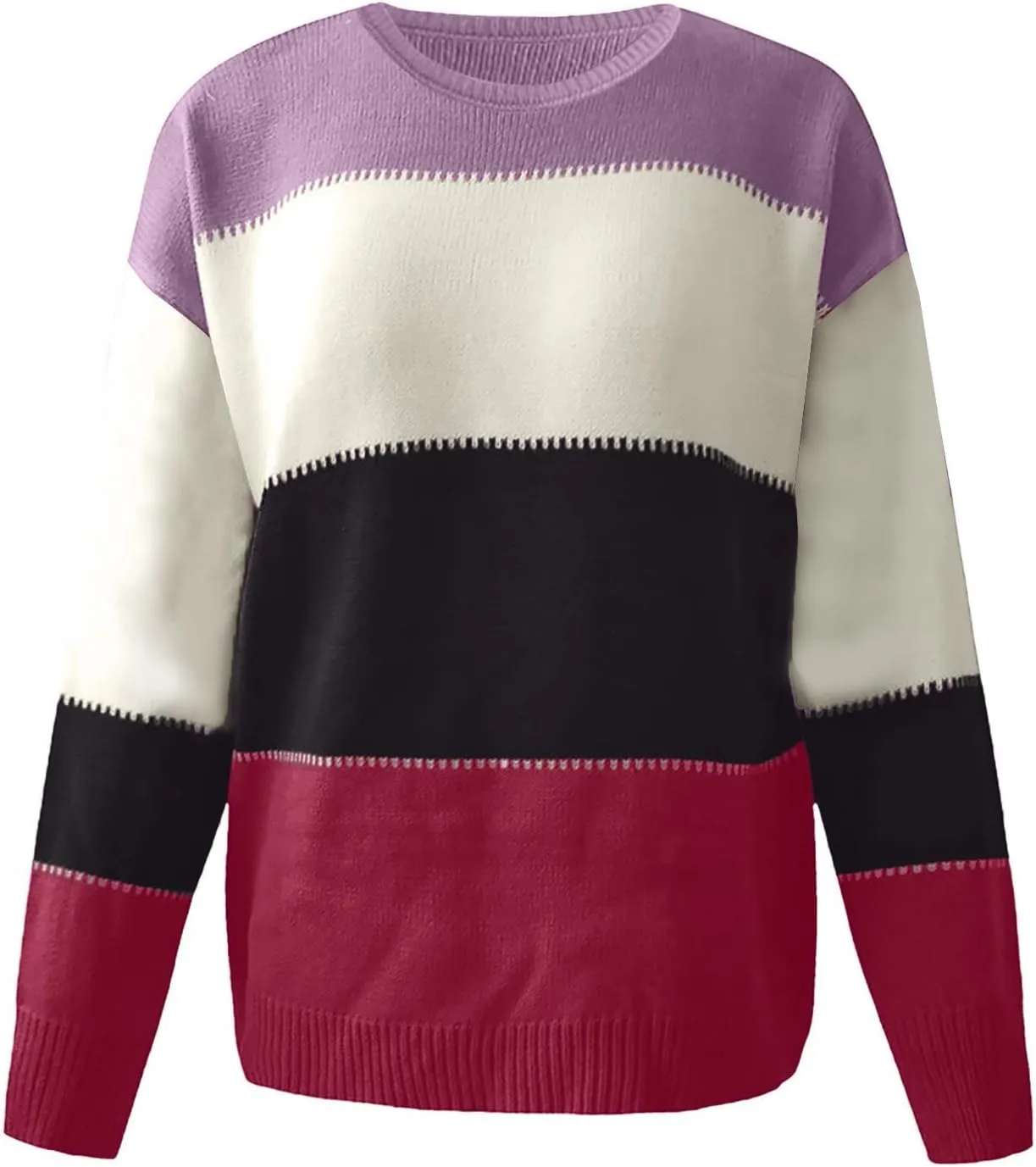 ChicCrate Sweaters for Women Trendy Long Sleeve Solid Color Ribbed Knit Sweater Cute Plus Size Tops Winter Teen Girl Clothes