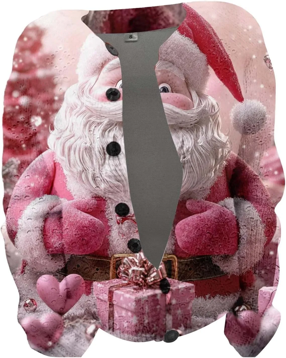 Christmas Sweater for Women Cute Xmas Floral Printed Cardigans Sweaters Open Front Button Down Casual Knitted Outerwear