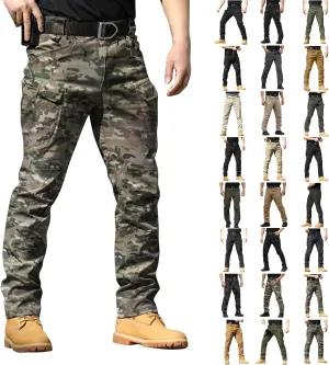 Combat Pants for Men Waterproof Cargo Hiking Military Pants Stretch Fishing Tactical Pants with Multi Pockets
