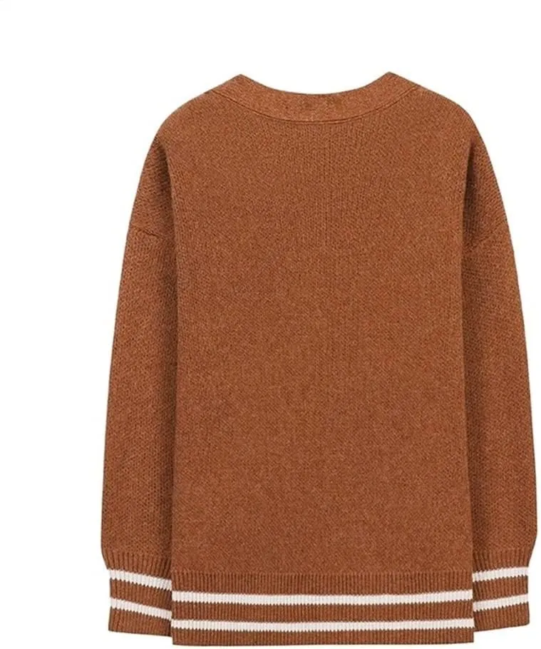 Comodish Men's Cardigans Sweaters Comfortable V-Neck Shawl Collar Loose with Buttons Long Sleeve Fall