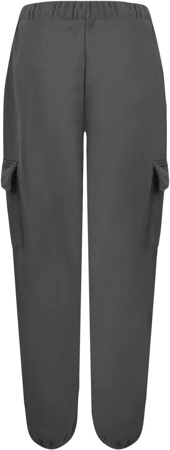 Cotton Joggers for Women Baggy Drawstring High Waisted Baggy Sweatpants Athletic Work Cargo Pants with Pockets