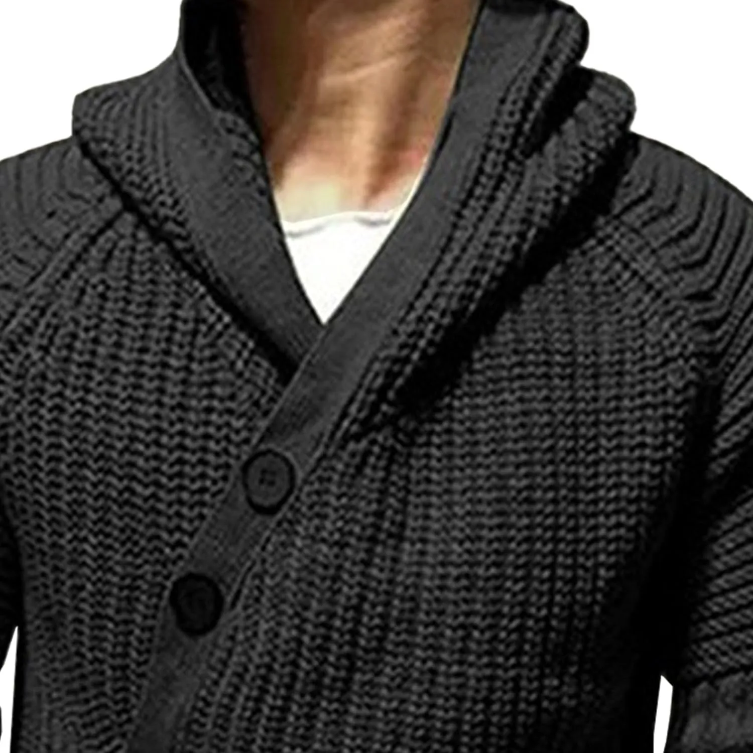 DGHM-JLMY Mens Mid-Long Sweater Hooded Ribbed Knit Cardigans Coat Button Down Open Front Knitted Cardigan Overcoats