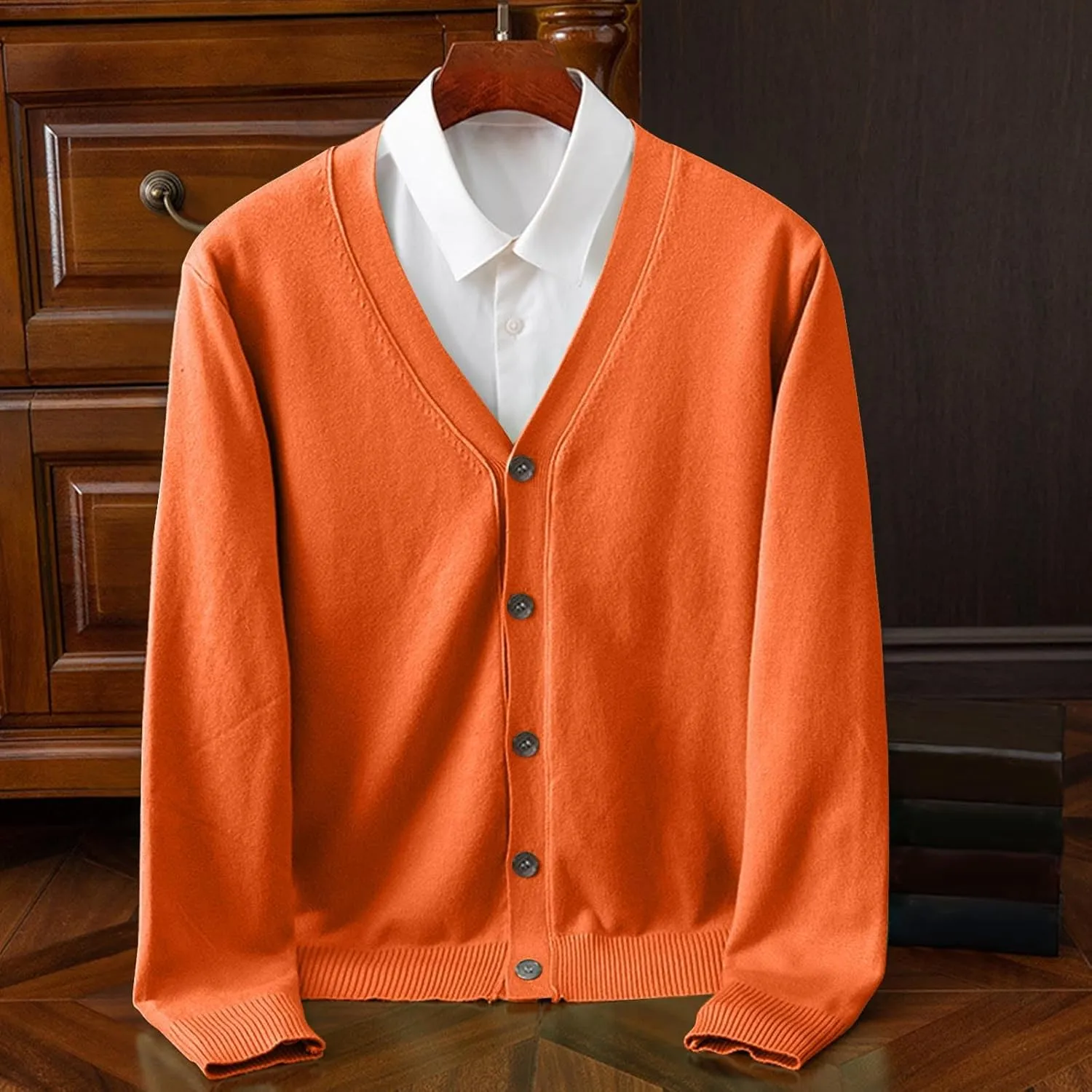 Dgoopd Mens Cardigan Sweater V Neck Button Down Cardigan Long Sleeve Knit Sweaters Slim Fit Lightweight Sweater Casual Tops
