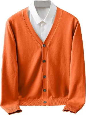 Dgoopd Mens Cardigan Sweater V Neck Button Down Cardigan Long Sleeve Knit Sweaters Slim Fit Lightweight Sweater Casual Tops
