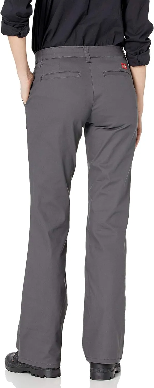 Dickies Women's Slim Fit Boot Cut Leg Twill Pant-Petite/Tall