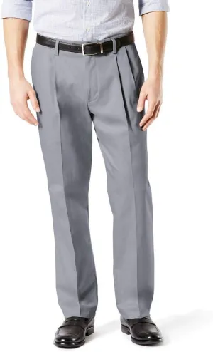 Dockers Men's Classic Fit Signature Lux Cotton Pleated Stretch Pants (Regular and Big & Tall)