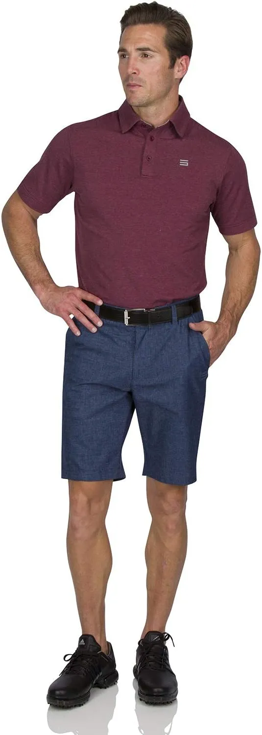 Dry Fit Golf Shorts for Men 10 Inch Inseam - Tapered Slim Fit Chinos - Mens Shorts Athletic