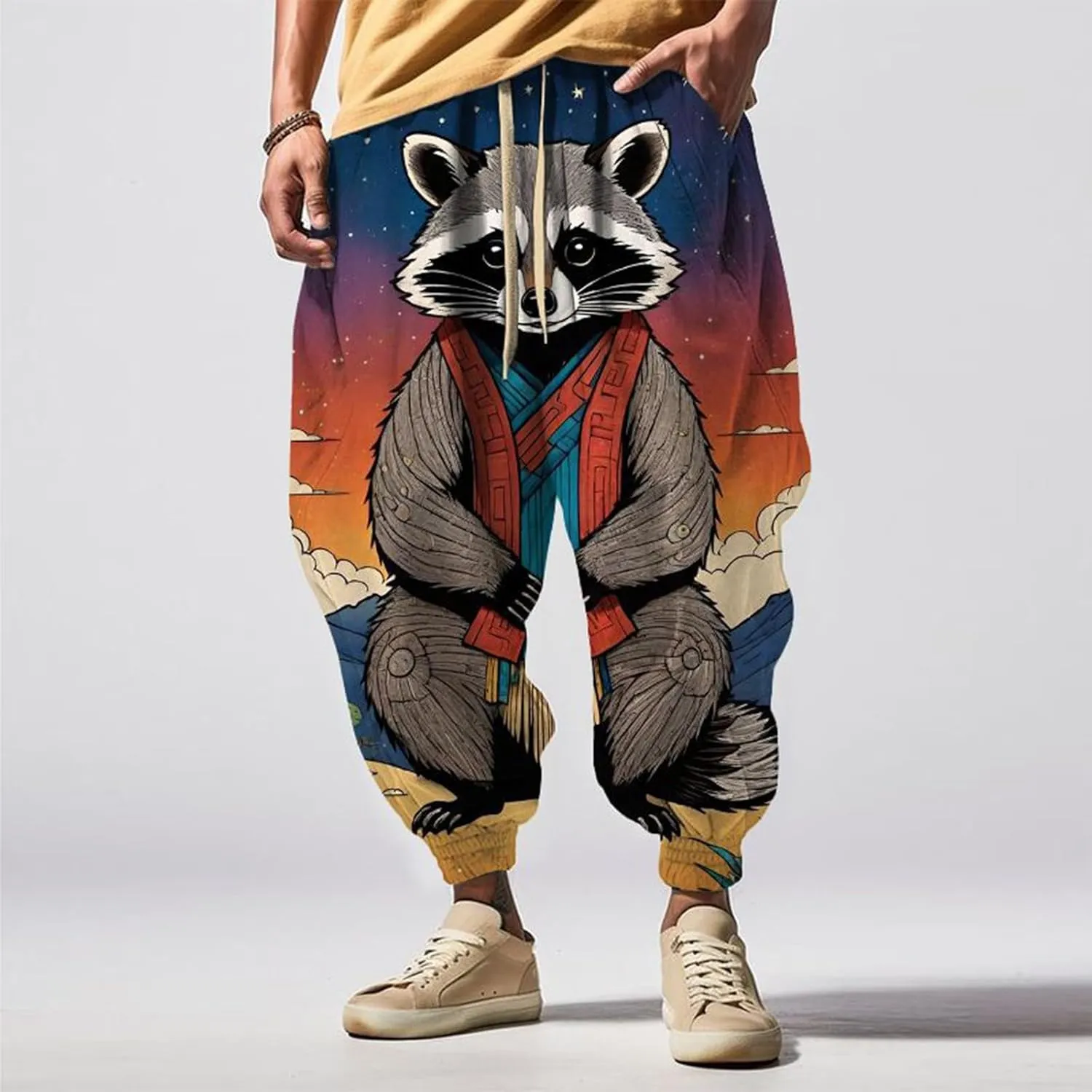 Fashion Solid Color Oversized Tapered Pants Casual Sweatpants Mens Casual Cotton Linen Pant Baggy Pants Renaissance