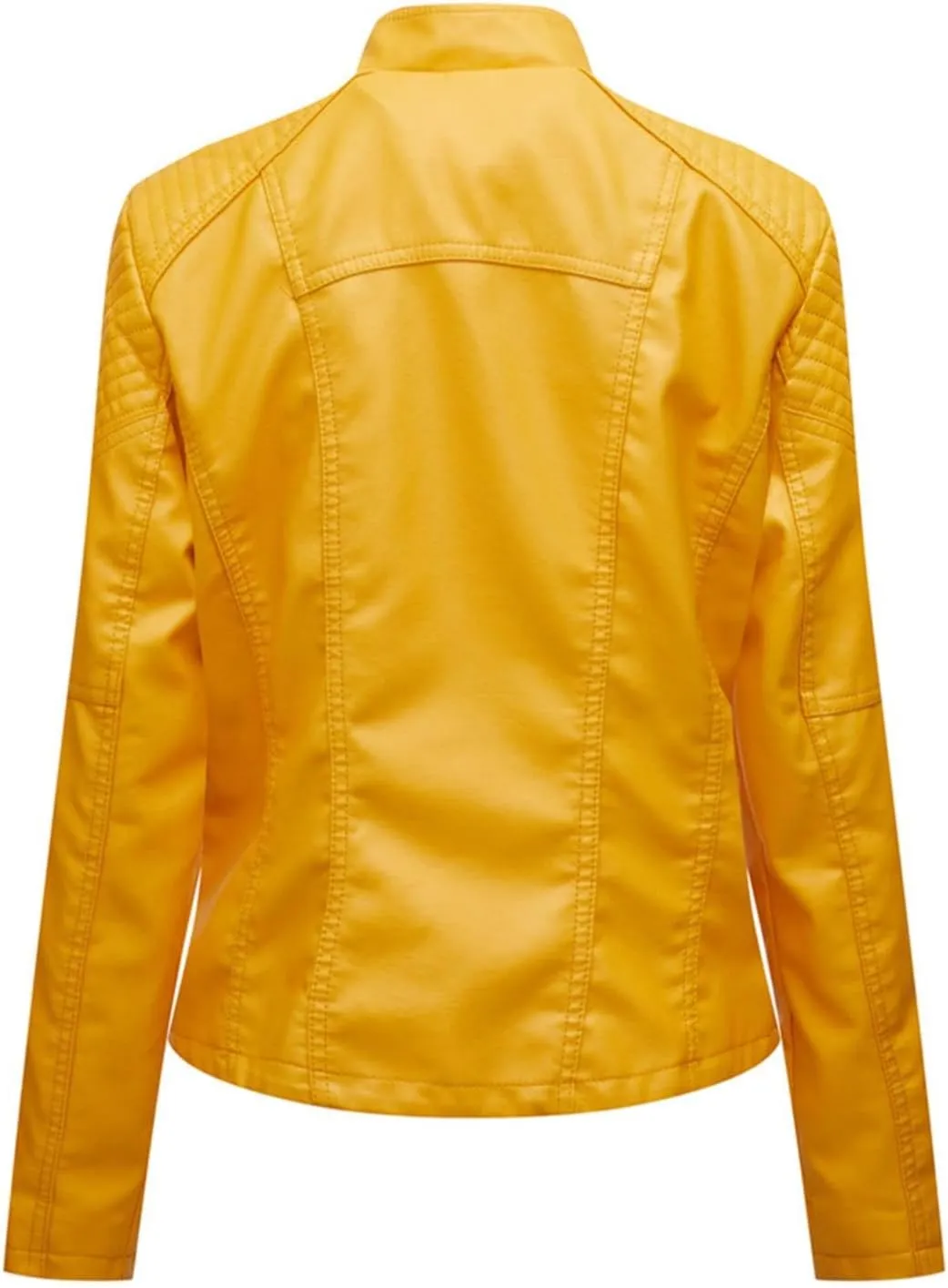 Faux Leather Jacket Plus Size Women Lapel Zip Moto Biker Coats Cropped Open Front Lined Faux Lambskin Pleather Suit