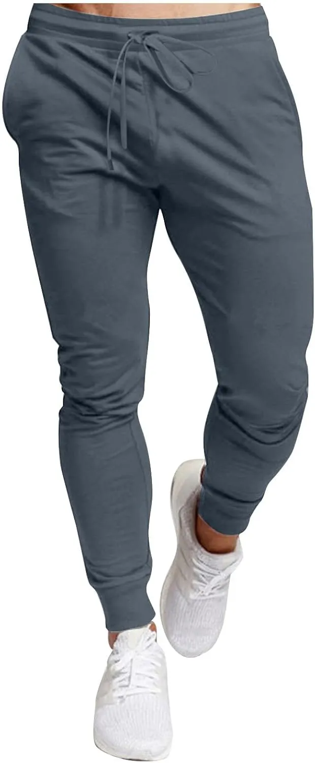 Finelylove Joggers for Men Slim Fit Lightweight Stretch Sweatpants Elastic Waist Tapered Workout Athletic Track Pants