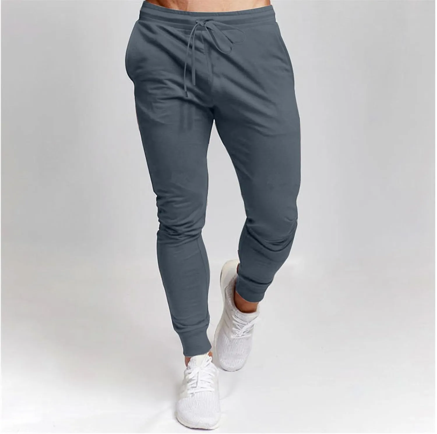 Finelylove Joggers for Men Slim Fit Lightweight Stretch Sweatpants Elastic Waist Tapered Workout Athletic Track Pants